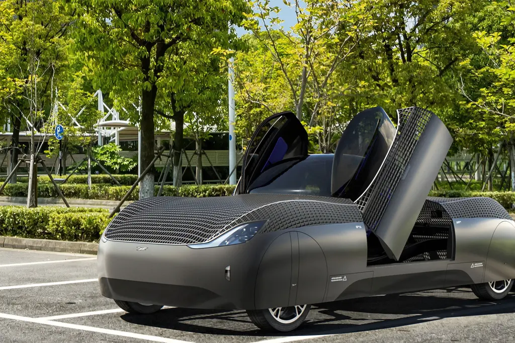 Rendering of Alef flying car in a parking spot.