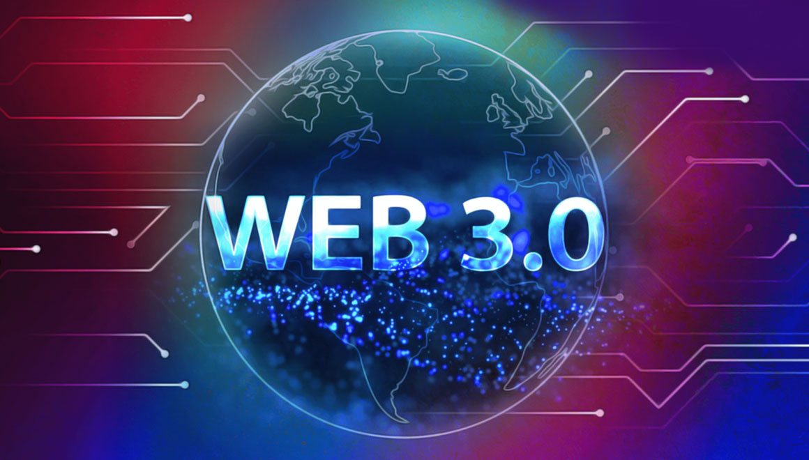 Conceptual image of a globe connected to Web 3.0